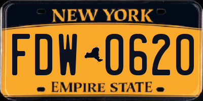 NY license plate FDW0620