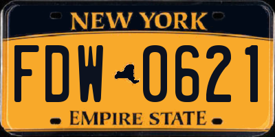 NY license plate FDW0621