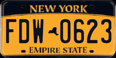 NY license plate FDW0623
