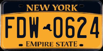 NY license plate FDW0624