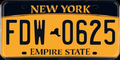 NY license plate FDW0625
