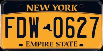 NY license plate FDW0627