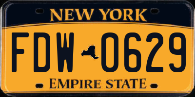 NY license plate FDW0629