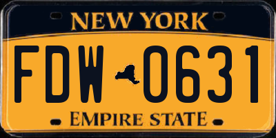 NY license plate FDW0631