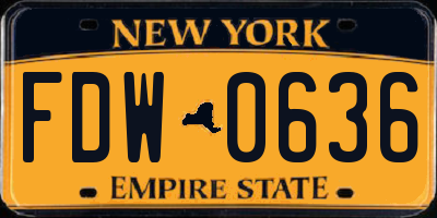 NY license plate FDW0636