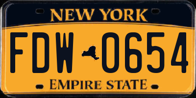 NY license plate FDW0654