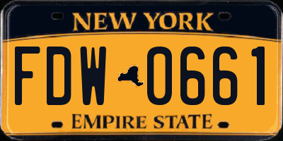 NY license plate FDW0661
