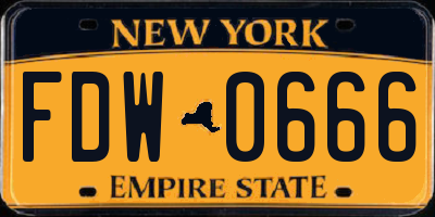 NY license plate FDW0666