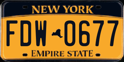 NY license plate FDW0677