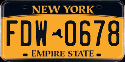 NY license plate FDW0678
