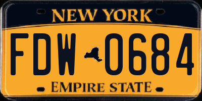 NY license plate FDW0684