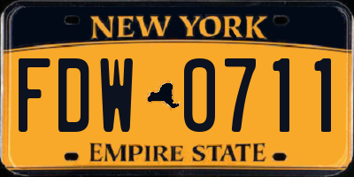 NY license plate FDW0711