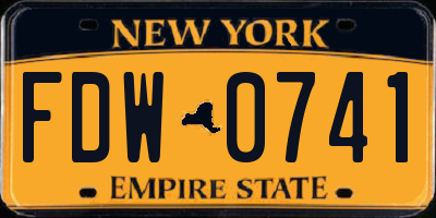 NY license plate FDW0741