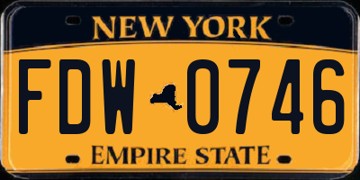 NY license plate FDW0746