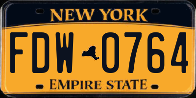 NY license plate FDW0764