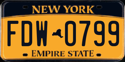 NY license plate FDW0799