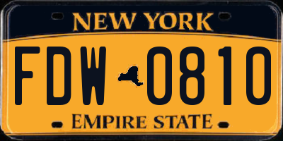 NY license plate FDW0810