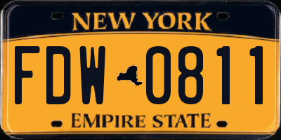 NY license plate FDW0811
