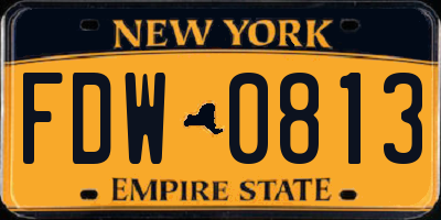 NY license plate FDW0813