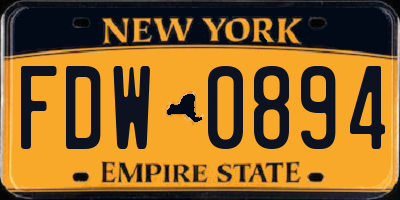 NY license plate FDW0894