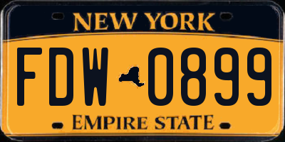 NY license plate FDW0899