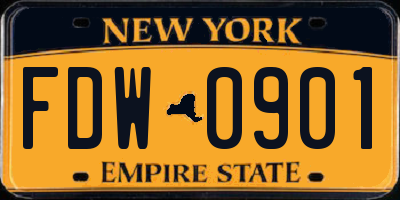 NY license plate FDW0901