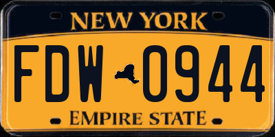 NY license plate FDW0944