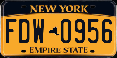 NY license plate FDW0956