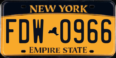 NY license plate FDW0966