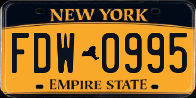 NY license plate FDW0995