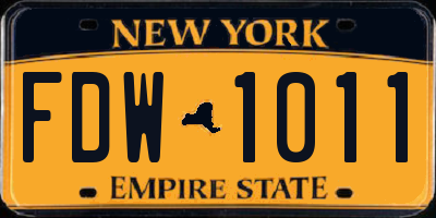 NY license plate FDW1011