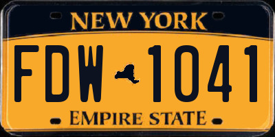 NY license plate FDW1041