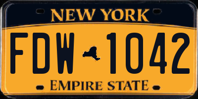 NY license plate FDW1042