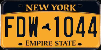NY license plate FDW1044