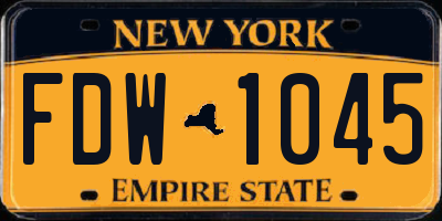 NY license plate FDW1045