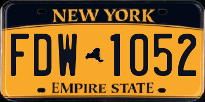 NY license plate FDW1052