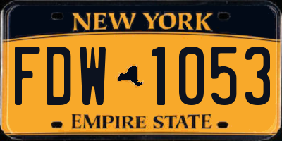 NY license plate FDW1053