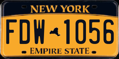 NY license plate FDW1056