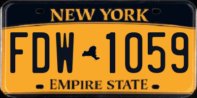 NY license plate FDW1059
