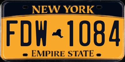 NY license plate FDW1084