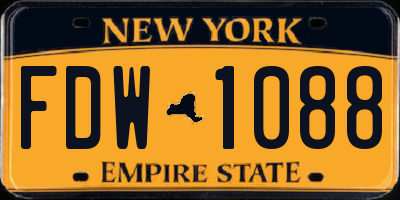 NY license plate FDW1088