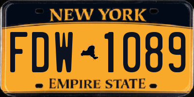 NY license plate FDW1089