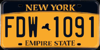 NY license plate FDW1091