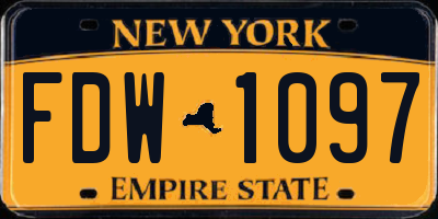 NY license plate FDW1097