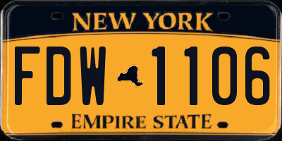 NY license plate FDW1106