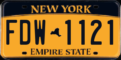 NY license plate FDW1121