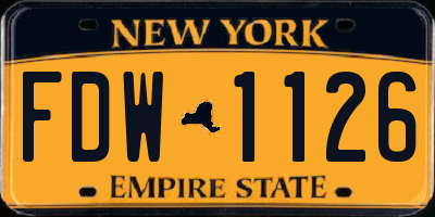 NY license plate FDW1126
