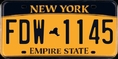 NY license plate FDW1145