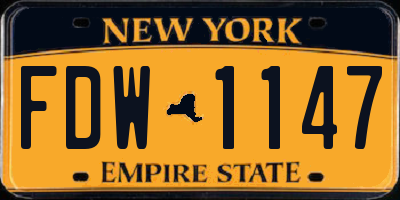 NY license plate FDW1147