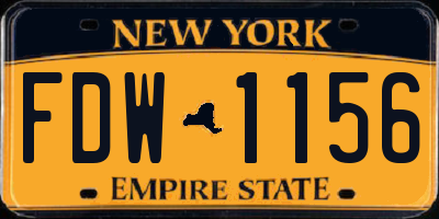 NY license plate FDW1156